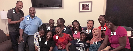 Pictured above are: 1) Asta Habtemichael, Eritrea; 2) Innocent Gumulira, Malawi; 3) Michelle Naa Kordei Clottey, Ghana; 4) Jemimah Etornam Kassah, Ghana; 5) Lawrence Armah Ahiah, Ghana; 6) Ivy Serwaa Gyimah Akuoko, Ghana; 7) Elliot Watson Lungu, Malawi; 8) Margaret Fafa Awushie Dzakpasu, Ghana; 9) Evelyn Takyi, Ghana; 10) Fitri Zuliana, Indonesia; 11) Heva Yumi, Indonesia; 12) Vida Samantha Osei, Ghana; and 13) Rosina Gobbina, Ghana.