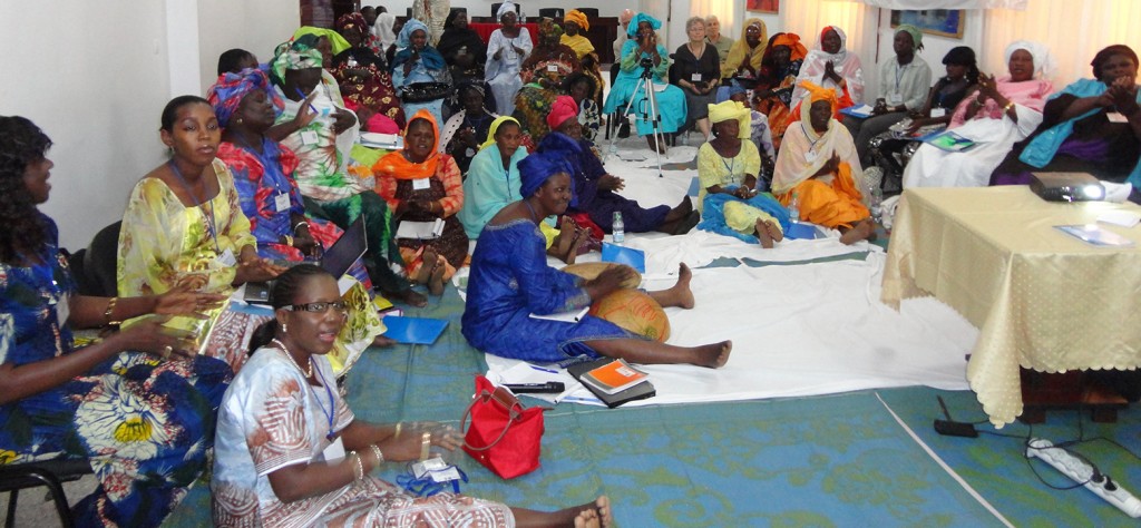 Women fisherfolk meet in Senegal. (credit: CRC/USAID COMFISH)